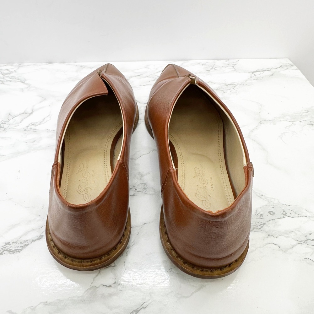 Taylor + Thomas Talitha Pointy Toe Flats Saddle Brown Collapsible‎ Heel Womens 7 - Picture 4 of 8